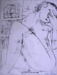 © S. Blumin, The Nude, signed, unframed author's print of oil tracing on paper, 1988 (click to enlarge)